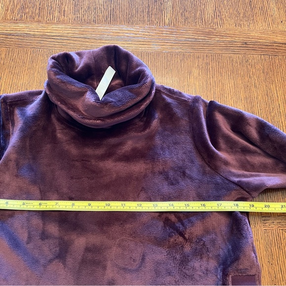 Athleta Double Cozy Karma Funnel Neck Sweatshirt Cabernet XXS Relaxed Fit Yoga - Picture 11 of 14